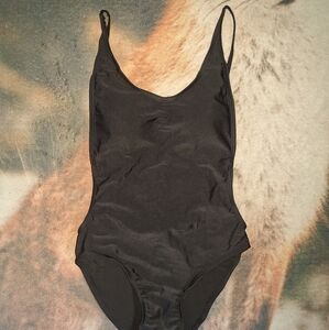 Black One-Piece Open Backed Swimsuit